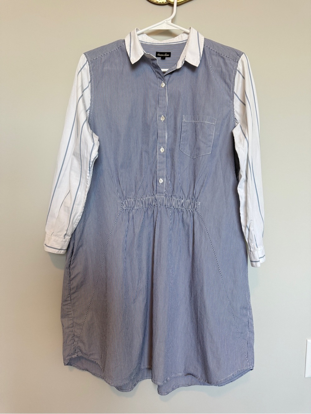 Steven Alan Blue & White Striped Shirt Dress